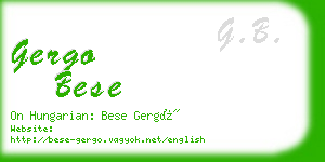 gergo bese business card